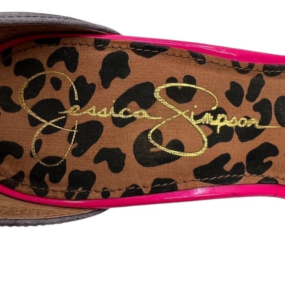 Jessica Simpson Jessies Blue Pink Striped Heeled Sandals Size 10 Women’s - Picture 2 of 9